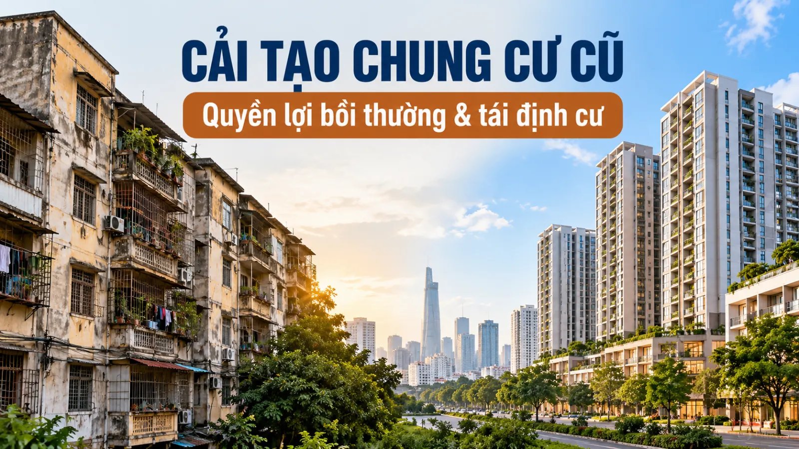 boi-thuong-tai-dinh-cu-chung-cu-cu-tphcmTP.HCM cải tạo chung cư cũ: Người dân được bồi thường, tái định cư và hỗ trợ tiền thuê nhà như thế nào?  TP.HCM đang đẩy nhanh kế hoạch cải tạo, xây dựng lại hàng trăm chung cư xuống cấp. Khi chung cư phải phá dỡ, chủ sở hữu căn hộ có thể được bố trí tái định cư, nhận bồi thường bằng tiền và hưởng các chính sách hỗ trợ theo phương án được phê duyệt.  TP.HCM có 521 chung cư cần cải tạo, sửa chữa hoặc xây dựng lại  Theo thông tin được Báo Tuổi Trẻ đăng tải ngày 17/10/2026, TP.HCM hiện có 521 chung cư cũ nằm trong diện cần cải tạo, sửa chữa hoặc phá dỡ, xây dựng lại.  Trong đó:  - 63 chung cư, gồm 89 lô, thuộc diện cần khẩn trương phá dỡ và xây dựng lại. - 458 chung cư, gồm 509 lô, cần được bố trí nguồn vốn để cải tạo, sửa chữa.  Tiến độ thực hiện các dự án cải tạo chung cư cũ vẫn còn chậm. Cụm 8 lô chung cư Thanh Đa, phường Bình Quới, là một trong những dự án đang được thúc đẩy triển khai.  Bên cạnh yêu cầu bảo đảm an toàn công trình, vấn đề được nhiều cư dân quan tâm là quyền sở hữu căn hộ, phương án bồi thường và nơi ở trong thời gian xây dựng lại.  Chung cư cũ bị phá dỡ, người dân có mất quyền sở hữu?  Theo Nghị định 98/2024/NĐ-CP về cải tạo, xây dựng lại nhà chung cư, quyền lợi của chủ sở hữu được giải quyết thông qua phương án bồi thường, hỗ trợ và tái định cư theo quy định.  Tùy thuộc quy hoạch được phê duyệt, có hai trường hợp chính:  Trường hợp 1: Chung cư được xây dựng lại tại vị trí cũ  Chủ sở hữu đủ điều kiện có thể được bố trí tái định cư tại chỗ theo phương án được phê duyệt, trừ trường hợp không có nhu cầu.  Trường hợp 2: Vị trí cũ không còn phù hợp để xây dựng chung cư  Chủ sở hữu được xem xét bồi thường bằng tiền hoặc bố trí tái định cư tại địa điểm khác theo quy định.  Như vậy, việc phá dỡ công trình xuống cấp không đồng nghĩa với việc chủ sở hữu đương nhiên mất toàn bộ quyền lợi đối với bất động sản.  Giá trị bồi thường căn hộ chung cư cũ được tính ra sao?  Giá trị bồi thường phụ thuộc vào diện tích được công nhận hợp pháp, đơn giá bồi thường và hệ số điều chỉnh theo phương án được phê duyệt.  Tại dự án cải tạo cụm 8 lô chung cư Thanh Đa, công thức tính giá trị bồi thường căn hộ được áp dụng như sau:  Giá trị bồi thường = Diện tích hợp pháp × Đơn giá bồi thường/m² × Hệ số K  Theo phương án được thông tin tại dự án Thanh Đa:  - Căn hộ tầng trệt: hệ số K là 1,29. - Căn hộ các tầng trên: hệ số K là 1,17.  Sự khác biệt về hệ số xuất phát từ lợi thế sử dụng, đặc biệt là khả năng kinh doanh của các căn hộ tầng trệt.  Ví dụ căn hộ 50m² được bồi thường bao nhiêu?  Giả sử một căn hộ tầng trệt có diện tích hợp pháp 50m², đơn giá bồi thường 52 triệu đồng/m² và hệ số K là 1,29.  Giá trị bồi thường được xác định:  50 × 52.000.000 × 1,29 = 3.354.000.000 đồng  Tương đương 3,354 tỷ đồng.  Đây là ví dụ dựa trên phương án của dự án Thanh Đa, không phải mức giá bồi thường áp dụng chung cho tất cả chung cư cũ tại TP.HCM.  Người dân được hỗ trợ gì trong thời gian chờ xây dựng lại?  Tại dự án Thanh Đa, các hộ dân đủ điều kiện và lựa chọn tái định cư được hỗ trợ tiền thuê nhà trong thời gian chờ nhận căn hộ mới.  Theo thông tin công bố, mức hỗ trợ thuê nhà tại dự án này tối thiểu 12 triệu đồng/tháng.  Trường hợp chủ sở hữu không nhận căn hộ tái định cư mà lựa chọn tự thu xếp chỗ ở khác, phương án tại dự án Thanh Đa cho phép nhận giá trị bồi thường bằng tiền cùng khoản hỗ trợ bổ sung từ 200–300 triệu đồng, tùy trường hợp.  Ngoài ra, một số đối tượng còn có thể được xem xét các khoản hỗ trợ liên quan đến hoạt động sản xuất, kinh doanh và chính sách an sinh.  Các mức hỗ trợ nêu trên thuộc phương án cụ thể của dự án Thanh Đa, không mặc nhiên áp dụng cho mọi dự án cải tạo chung cư cũ.  TP.HCM đề xuất hệ số bồi thường mới  Bên cạnh các quy định đang được áp dụng, TP.HCM đang nghiên cứu cơ chế nhằm tháo gỡ khó khăn và đẩy nhanh tiến độ cải tạo chung cư cũ.  Theo dự thảo được đề cập, hệ số K dùng để tính giá trị bồi thường căn hộ trong trường hợp áp dụng cơ chế chỉ định nhà đầu tư được đề xuất như sau:  - Căn hộ tầng trệt: K = 1,3. - Căn hộ từ tầng hai trở lên: K = 1,1.  Dự thảo cũng đề cập đến cơ chế hỗ trợ tiếp cận nhà ở xã hội cho một số trường hợp không đủ điều kiện tái định cư, cùng các biện pháp hỗ trợ kinh phí hạ tầng và tổ chức di dời.  Lưu ý: Đây là nội dung đang được đề xuất, lấy ý kiến; không nên hiểu là chính sách đã chính thức áp dụng cho tất cả các dự án.  Người sở hữu căn hộ chung cư cũ cần lưu ý điều gì?  Khi chung cư thuộc diện cải tạo hoặc phá dỡ, chủ sở hữu nên chủ động tìm hiểu các thông tin quan trọng:  1. Tình trạng kiểm định chất lượng và quyết định xử lý công trình. 2. Quy hoạch được phê duyệt tại vị trí chung cư. 3. Diện tích căn hộ được công nhận hợp pháp trên giấy tờ. 4. Đơn giá, hệ số và phương pháp xác định giá trị bồi thường. 5. Điều kiện nhận căn hộ tái định cư và các khoản chênh lệch phải thanh toán nếu có. 6. Chính sách hỗ trợ thuê nhà, di dời và thời gian dự kiến bàn giao căn hộ mới.  Đặc biệt, người dân cần phân biệt giữa giá trị bồi thường căn hộ hiện hữu và giá bán căn hộ tái định cư mới. Hai giá trị này có thể khác nhau và sẽ được đối chiếu theo phương án được phê duyệt.  Cải tạo chung cư cũ: Bài toán an toàn và quyền lợi cư dân  Việc cải tạo, xây dựng lại chung cư cũ là nhu cầu cần thiết trong quá trình chỉnh trang và phát triển đô thị TP.HCM.  Tuy nhiên, để các dự án triển khai thuận lợi, chính sách bồi thường cần minh bạch, phương án tái định cư phải phù hợp với điều kiện thực tế và quyền lợi hợp pháp của chủ sở hữu cần được bảo đảm.  Đối với người đang sở hữu hoặc có nhu cầu mua căn hộ tại các chung cư lâu năm, việc tìm hiểu tình trạng pháp lý, chất lượng công trình và quy hoạch cải tạo là yếu tố quan trọng trước khi đưa ra quyết định.  ---  Nguồn tham khảo: Báo Tuổi Trẻ, ngày 17/10/2026, bài viết “Xây lại chung cư cũ, cư dân được bồi thường, tái định cư ra sao?”, tác giả Ái Nhân.  Lưu ý: Nội dung mang tính chất thông tin thị trường và tham khảo pháp lý. Quyền lợi cụ thể của từng chủ sở hữu phụ thuộc hồ sơ pháp lý và phương án bồi thường, hỗ trợ, tái định cư được cơ quan có thẩm quyền phê duyệt.